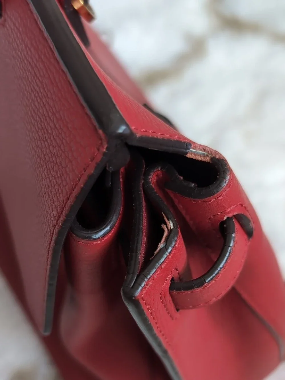 MCM Authentic Red Leather Fontanellas Park Ave Milla Convertible Backpack